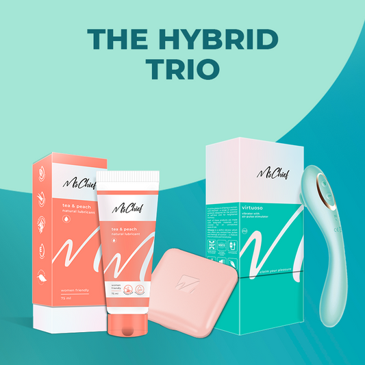Virtuoso+ The Hybrid Trio Kit: Tea and Peach Lube+ Compact Case