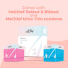 Mschief Condom Case Comes with  2 Condoms ( 1 Dotted & Ribbed and 1 Ultra Thin Condom)