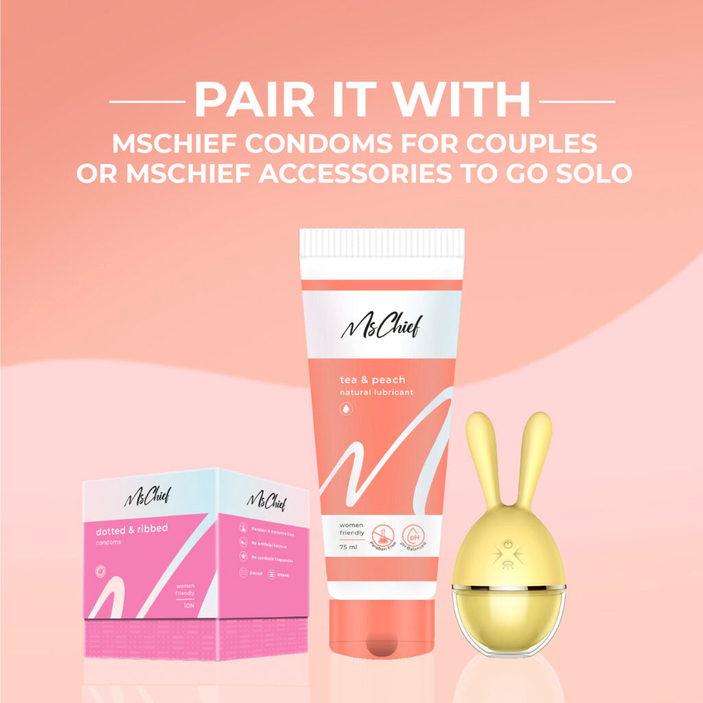 Use Mschief  Tea & Peach Lube With with Condoms, Women Vibrator & Self Pleasure Accessories 